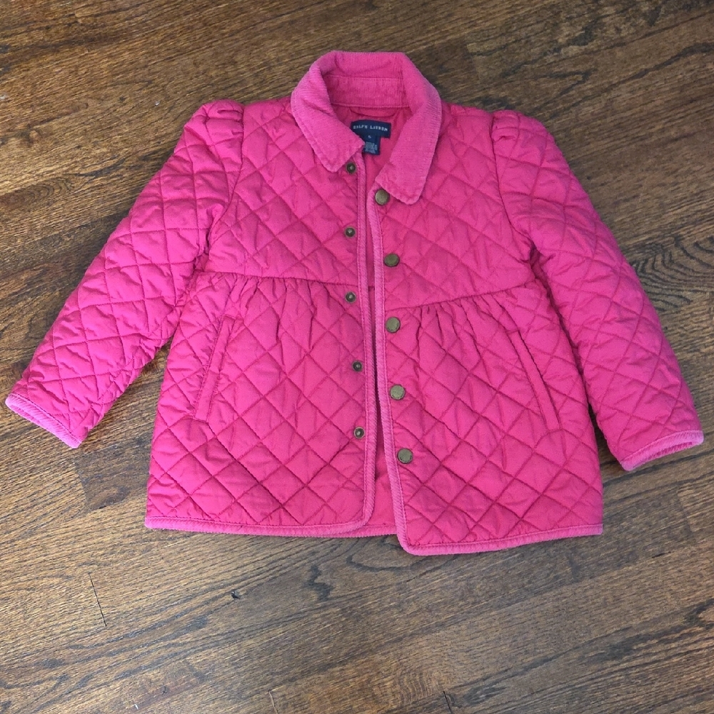 Ralph Lauren Pink Quilted Kids Puffer Jacket